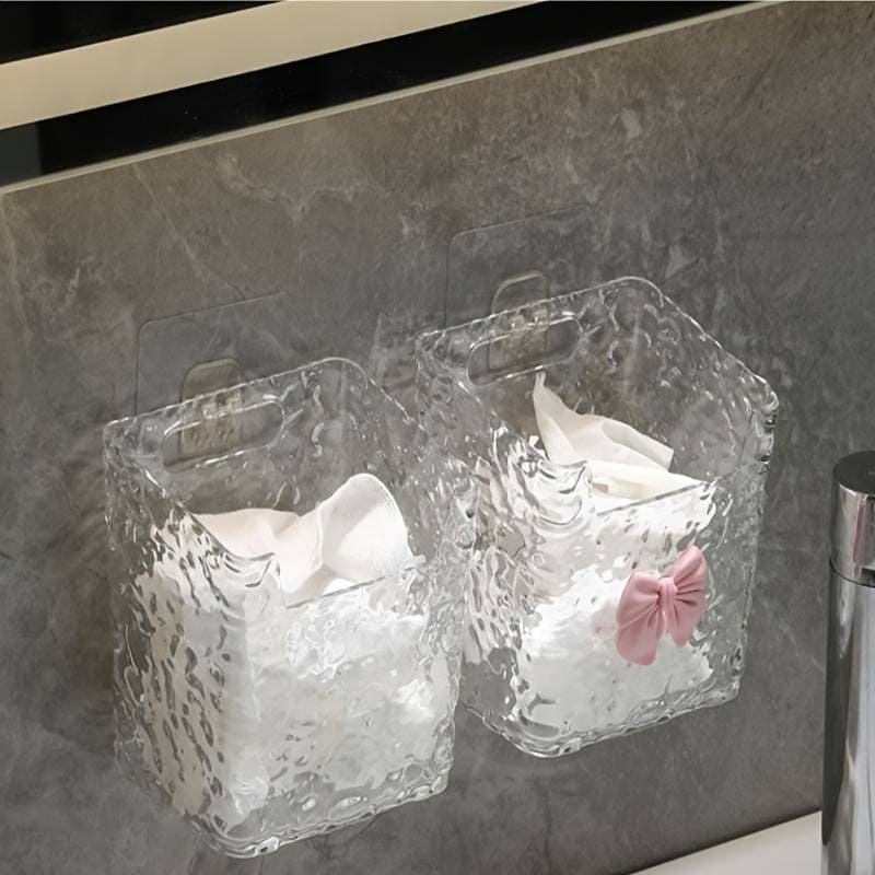 Bow Vanity Storage Box, Punch-Free Toothpaste Holder, Multifunctional Wall Storage Box, Elegant Caddy Organizer, Kitchen Bathroom Sink Storage Rack, Facial Tissue Basket Bow Vanity Storage Box, Punch-Free Toothpaste Holder, Multifunctional Wall Storage Box, Elegant Caddy Organizer, Kitchen Bathroom Sink Storage Rack, Facial Tissue Basket